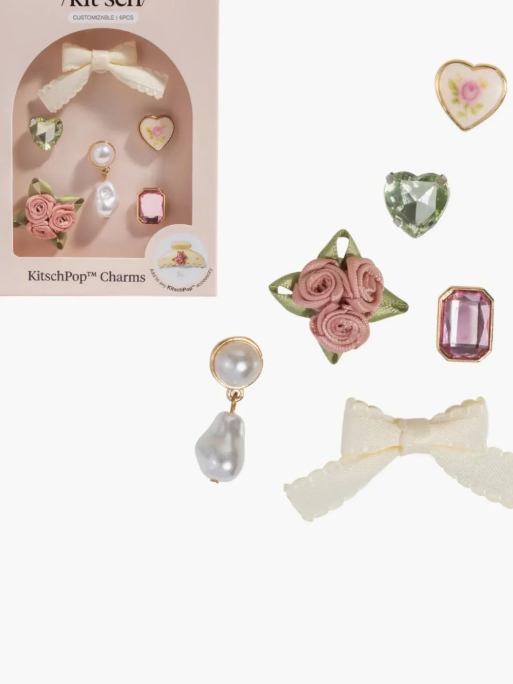 NWT Assorted 6-Pack KitschPop™ Charms Kitsch Color-Pink